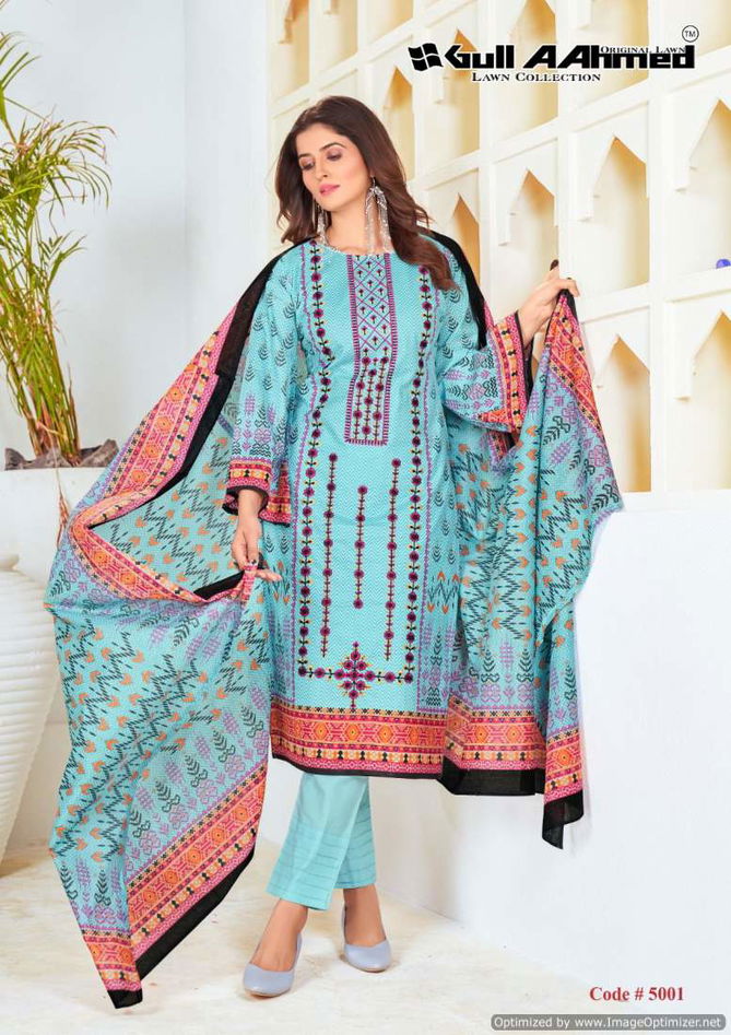 Bin Saeed Vol 5 By Gull A Ahmed Lawn Cotton Dress Material Wholesalers In Delhi
